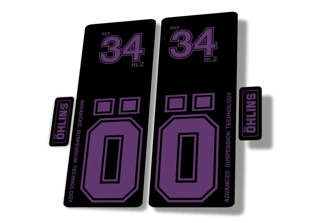 OHLINS RXF 34 M.2 2022 Fork Decal Mountain Bike Cycling Sticker Adhesive Purple - 1