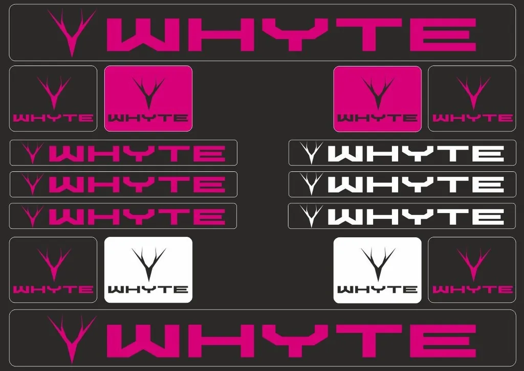 Vinyl Bike Stickers – Compatible with WHYTE Bikes – Pink - 1