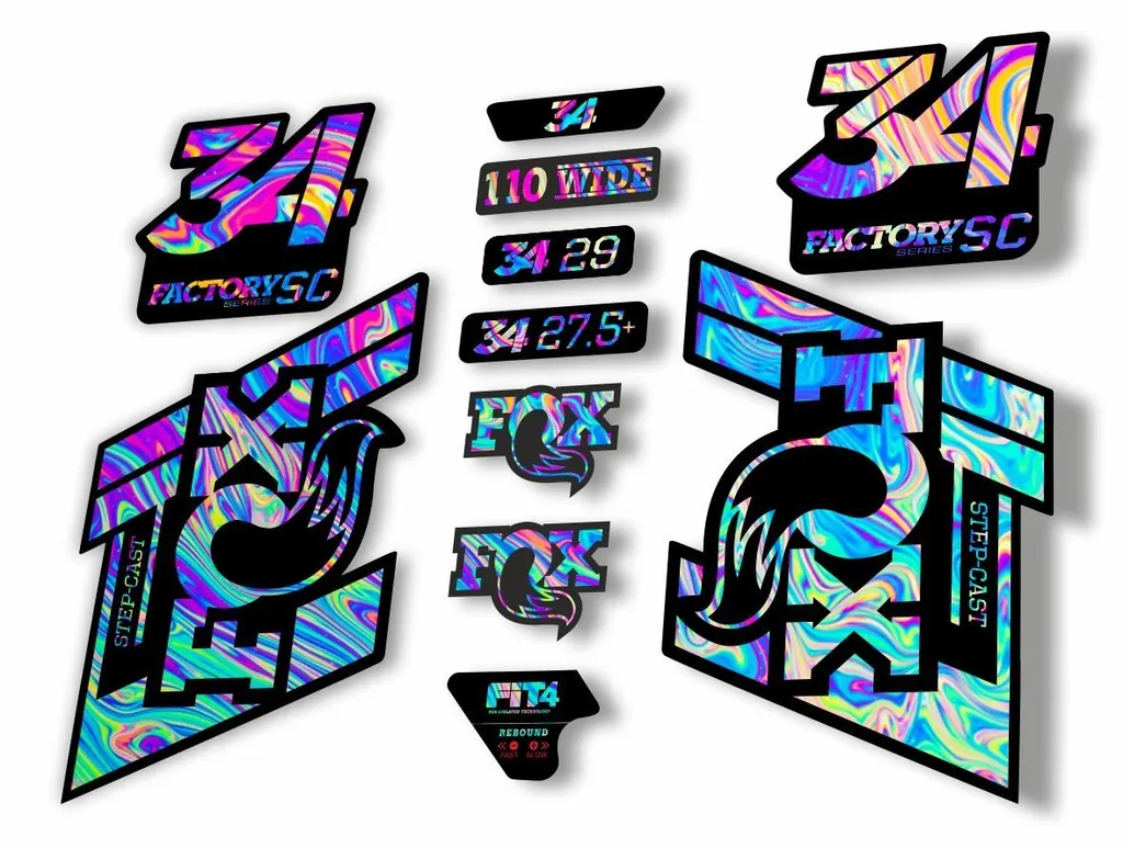 FOX 34 Step Cast SC 2019 Fork Suspension Factory Decal Sticker Oil Slick 1 - 1