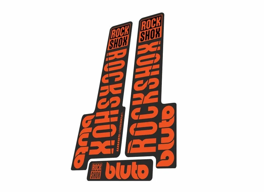 Rock Shox BLUTO 2018 Mountain Bike Cycling Decal Kit Sticker Orange - 1