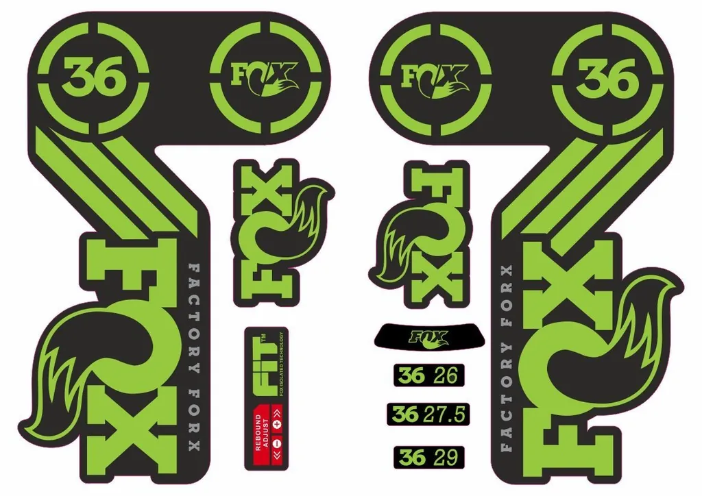 FOX 36 Heritage 2015 Fork Suspension Factory Decal Sticker Adhesive Green - 1