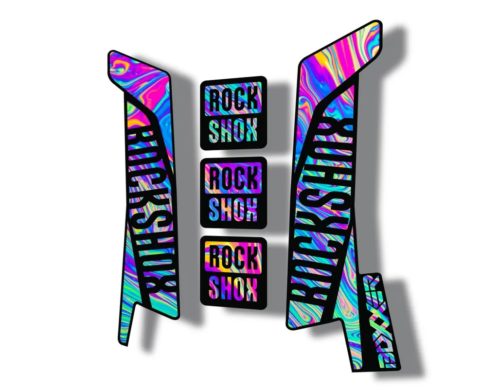 Rock Shox BOXXER 2017 Mountain Bike Cycling Decal Kit Sticker Oil Slick 1 - 1