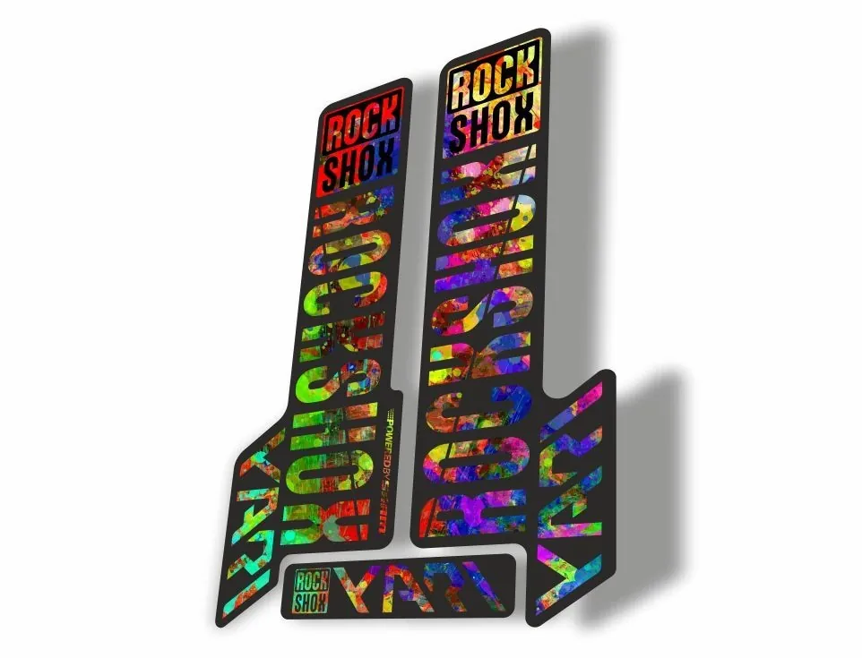Rock Shox YARI 2018 Fork Decal Mountain Bike Cycling Sticker Adhesive Oil Slick - 1