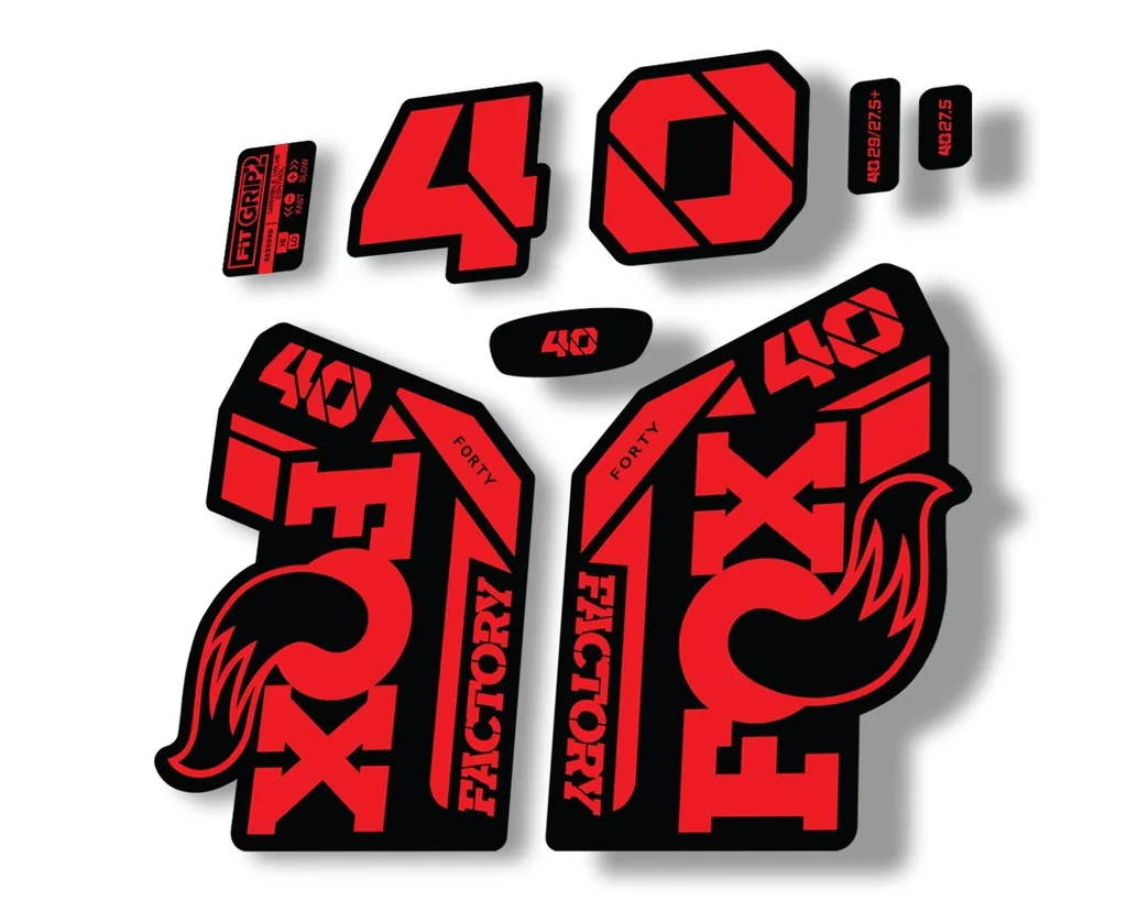 FOX 40 2021 Factory Forks Suspension Decals Sticker Set Adhesive Red - 1