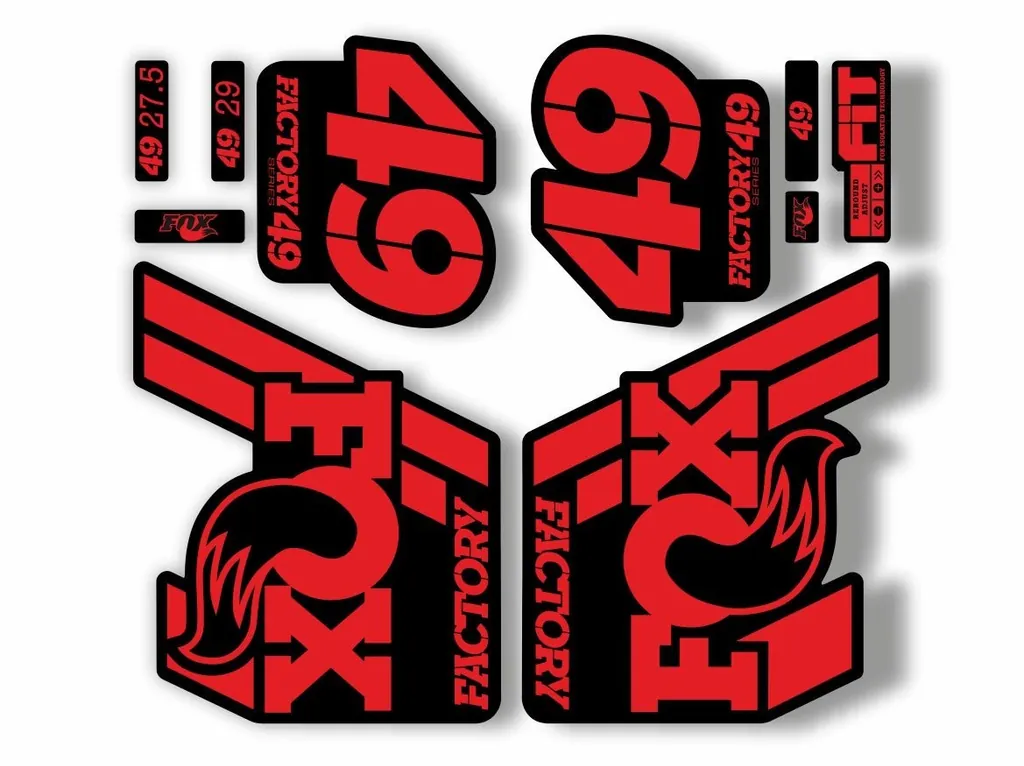 FOX 49 Float 2018-19 Forks Suspension Factory Decal Sticker Adhesive Red - 1