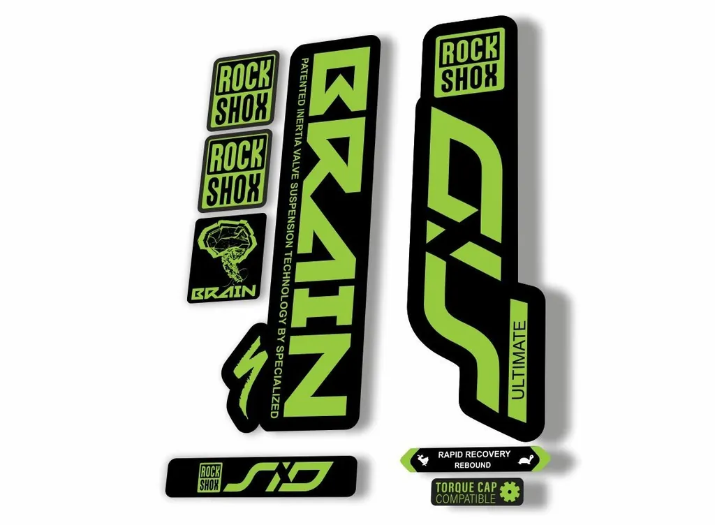 Rock Shox SID Brain ULTIMATE 2020 Mountain Bike Cycling Decal Sticker Green - 1