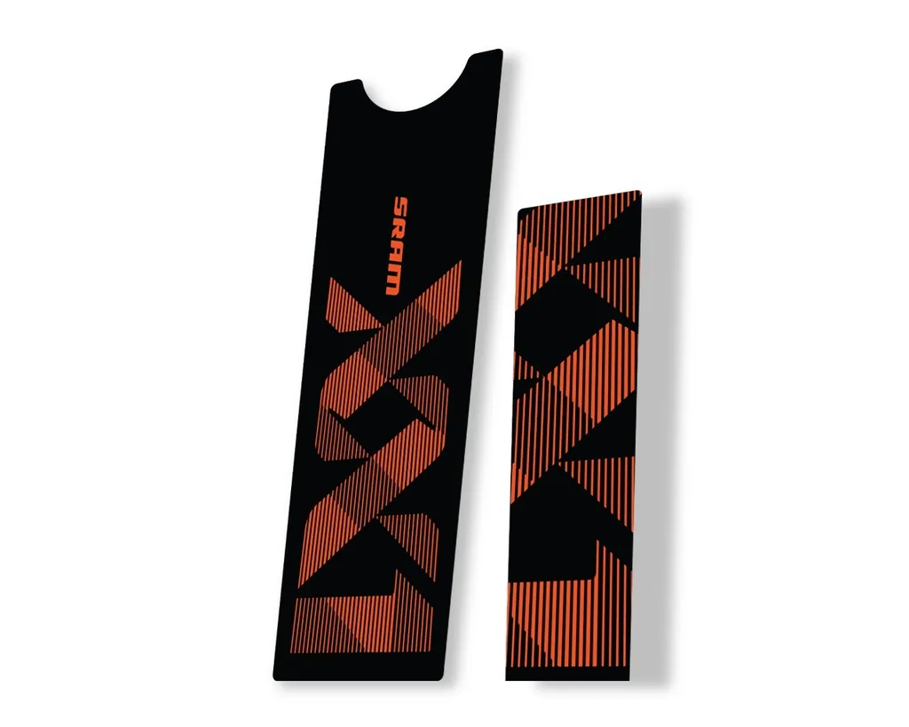 Crank Set Stickers Decals MTB Sram XX1 Eagle Dub 2018 Bicycle 2Pcs Orange - 1