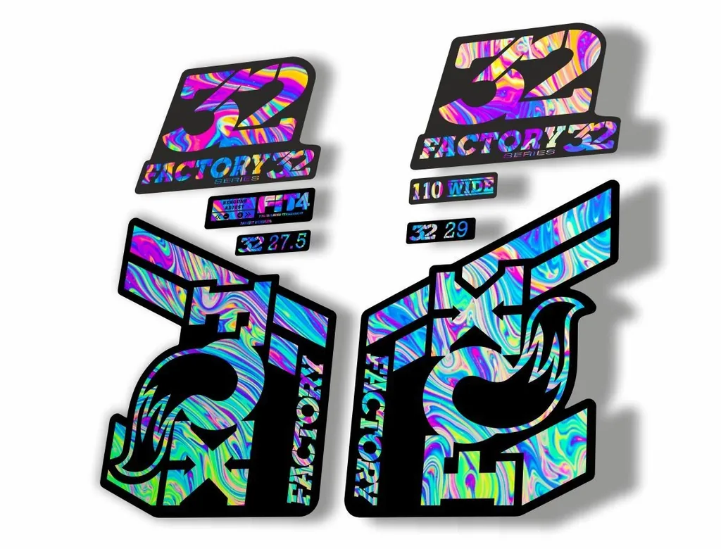 FOX 32 Float 2018-19 Forks Suspension Factory Decal Stickers Adhesive Oil Slick1 - 1