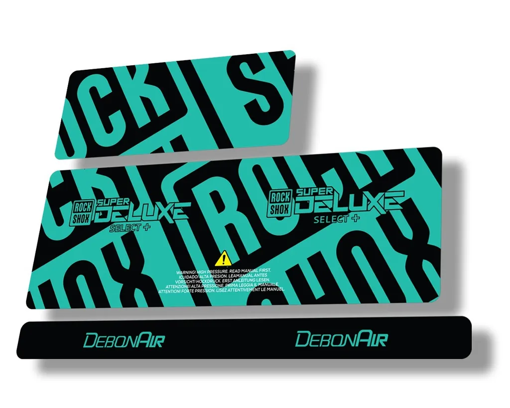 Rock Shox Super Deluxe Select Plus 2020 Rear Shock Decal Sticker Set Dolphin - 1