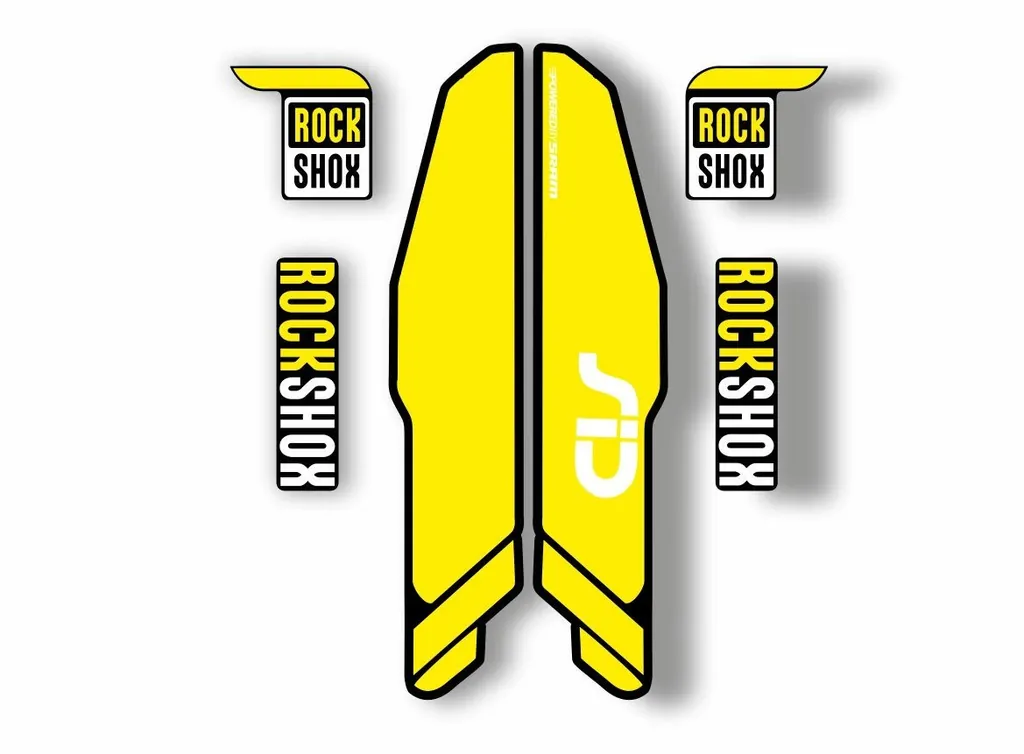 Rock Shox SID 2015 Mountain Bike Cycling Decal Kit Sticker Adhesive Kit Yellow - 1