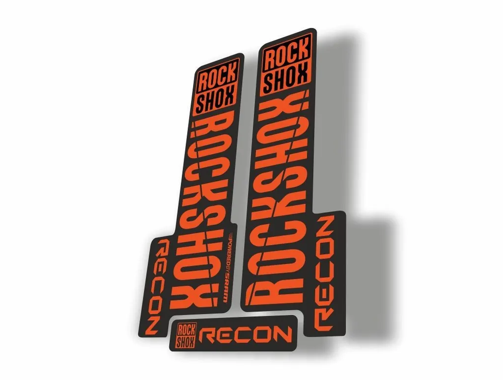 Rock Shox RECON 2018 Mountain Bike Cycling Decal Kit Sticker Adhesive Orange - 1