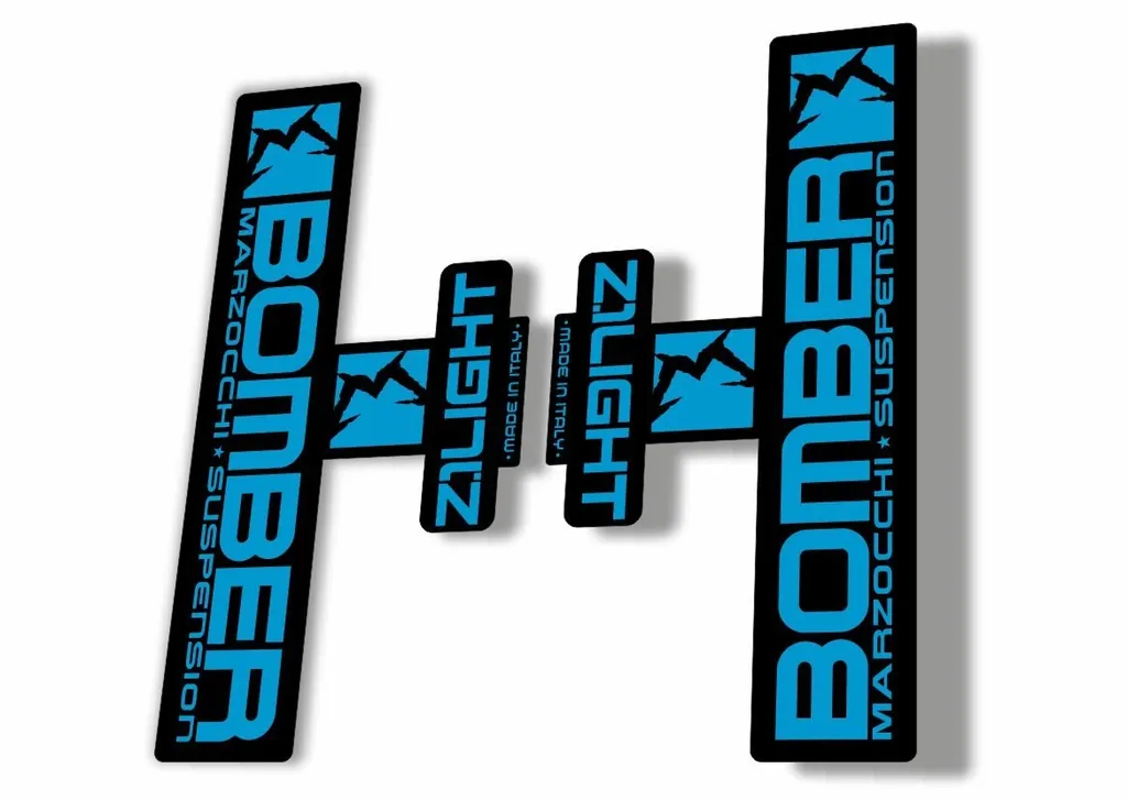 Marzocchi Bomber Z1 Light 2006 Fork Suspension Sticker Decal Kit Adhesive Blue - 1