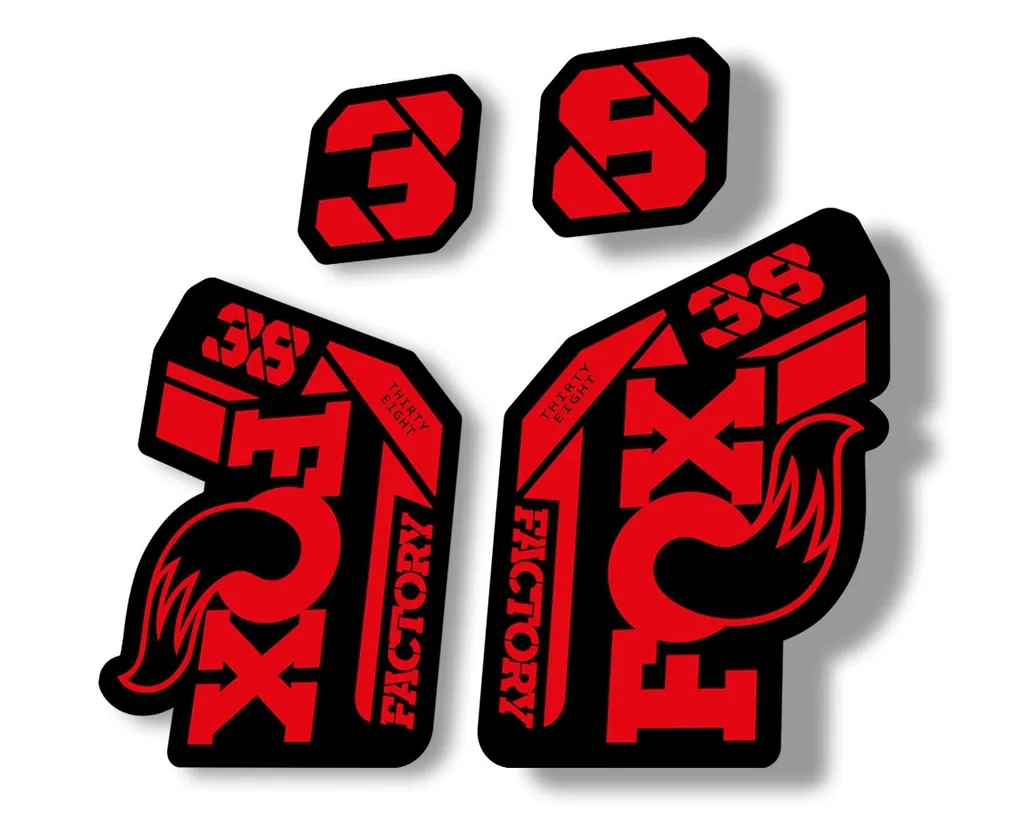 FOX 38 2021 Factory Forks Suspension Decals Sticker Set Adhesive Red - 1