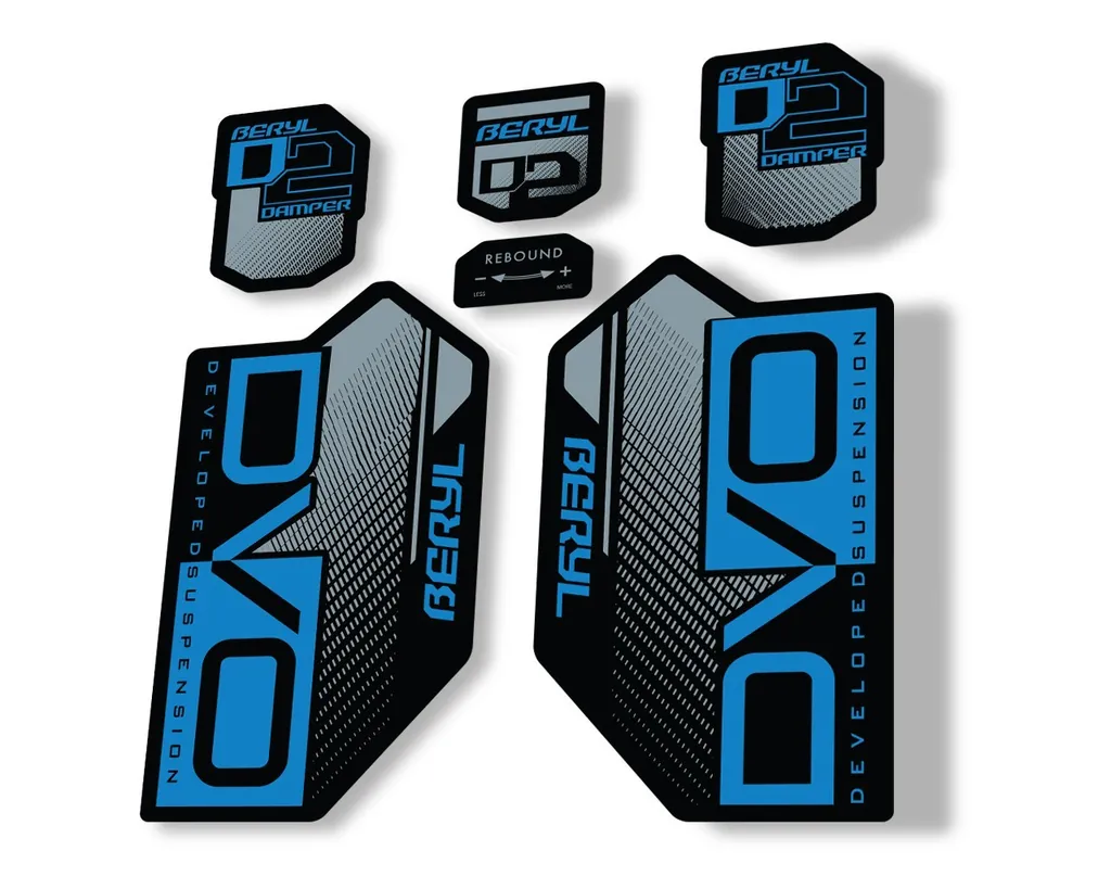 DVO Beryl D2 2019 Fork Suspension Sticker Factory Decal Adhesive Blue - 1