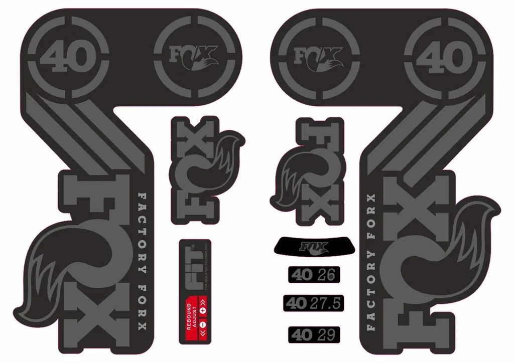 FOX 40 Heritage 2015 Fork Suspension Factory Decal Sticker Adhesive Gray - 1