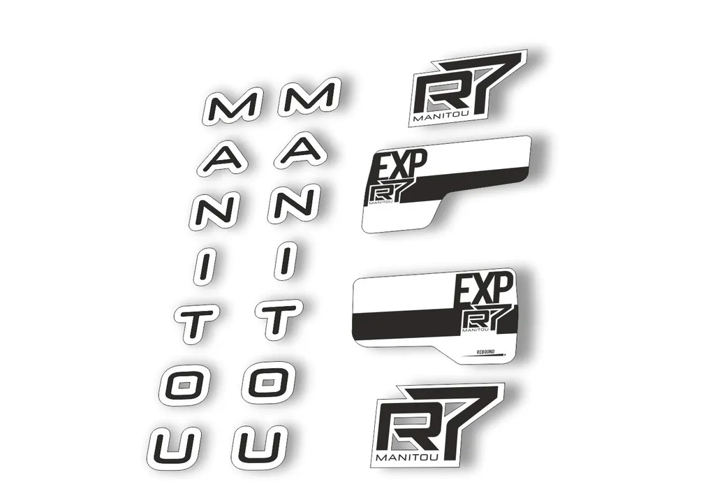 Manitou R7 Expert 2020 Fork Suspension Decal Kit Sticker Set Black - 1