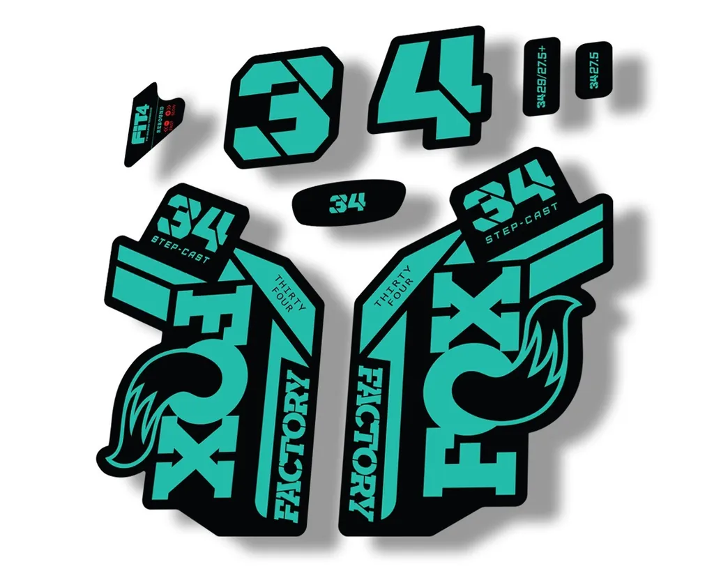 FOX 34 Step Cast SC 2021 Factory Fork Decals Suspension Sticker Adhesive Dolphin - 1