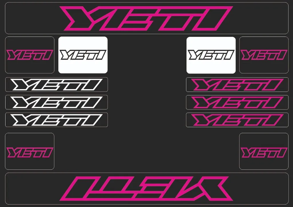 Bicycle Vinyl Stickers – Compatible with YETI Bikes – Pink - 1