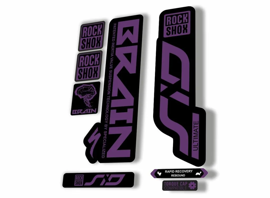 Rock Shox SID Brain ULTIMATE 2020 Mountain Bike Cycling Decal Sticker Purple - 1