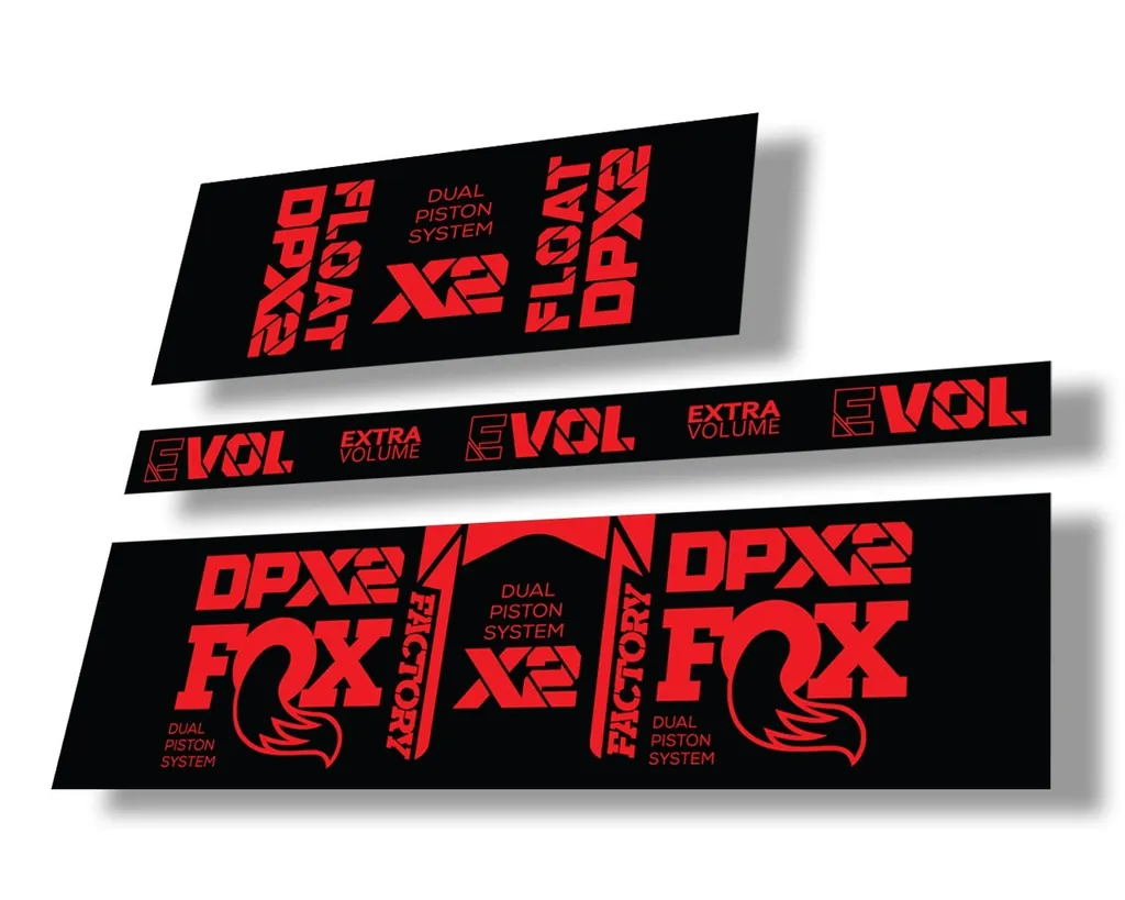 FOX Float DPX2 2021 Factory Rear Shock Suspension Sticker Decal Kit Red - 1