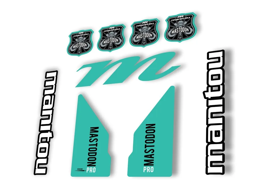 Manitou Mastadon Pro 2017 Fork Suspension Decal Kit Sticker Dolphin - 1