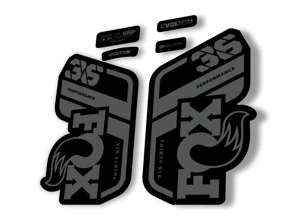 FOX 36 Performance 2021 Factory Fork Decals Suspension Sticker Gray - 1