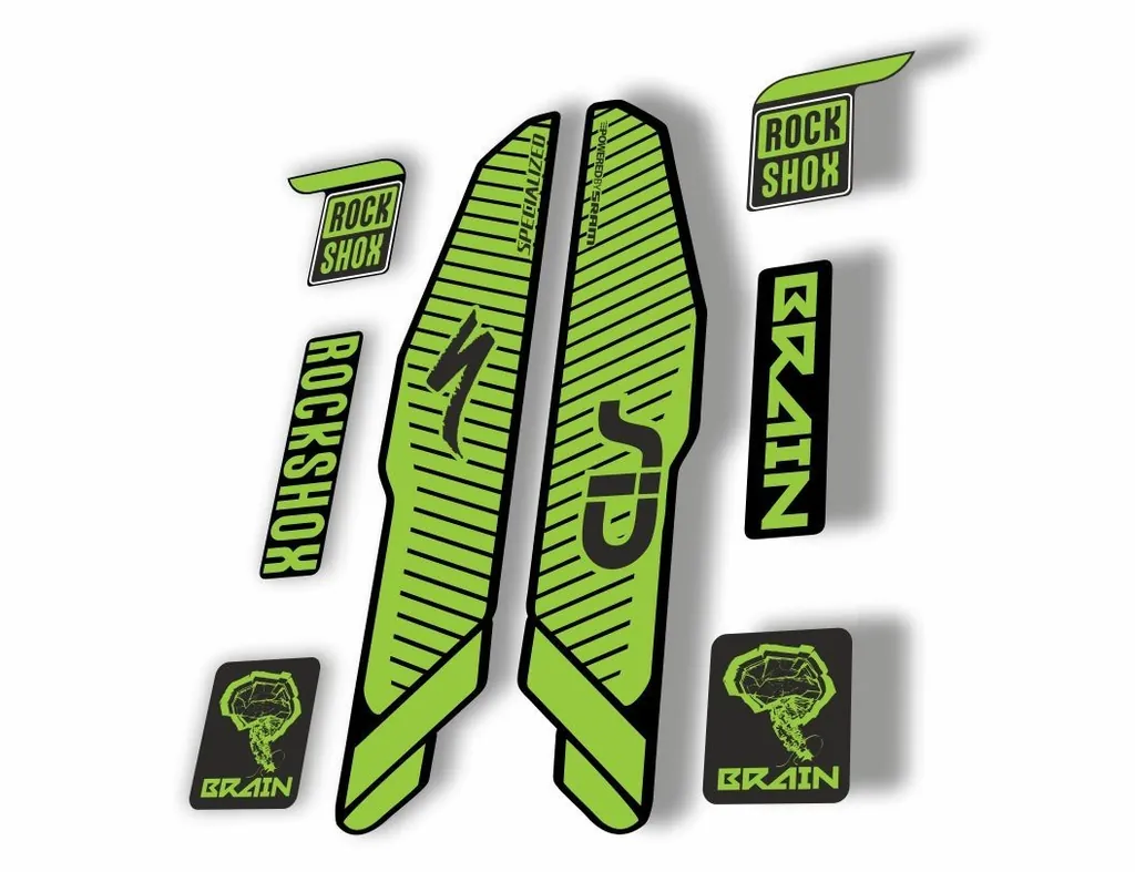 Rock Shox SID Brain 2015 Mountain Bike Cycling Decal Sticker Adhesive Green - 1