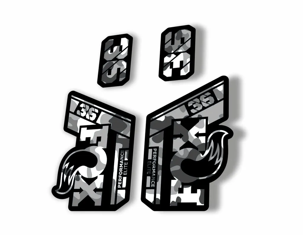 FOX 36 Performance Elite 2021 Forks Suspension Factory Decal Sticker White Camo - 1