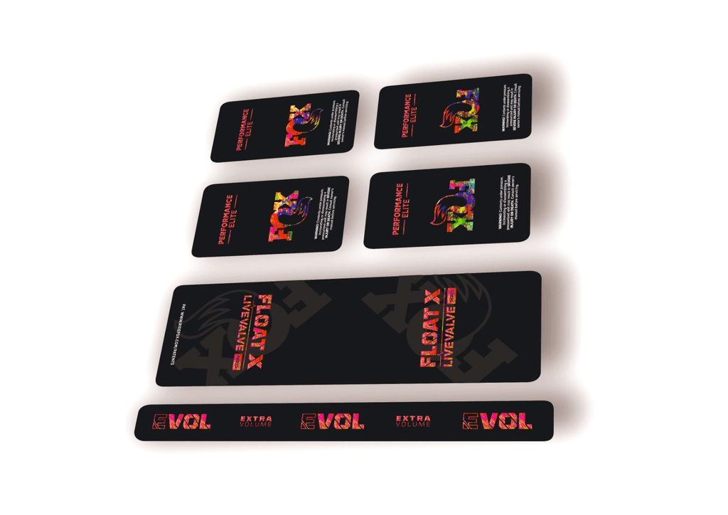 FOX Float X 2025 Elite Live Valve NEO Rear Shock Decal Sticker Kit Oil Slick - 1
