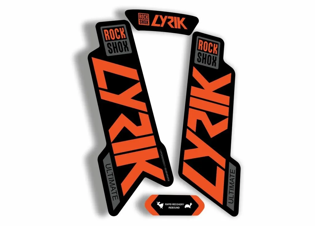 Rock Shox Lyrik Ultimate 2020 Fork Decal Bike Cycling Sticker Orange Gray - 1