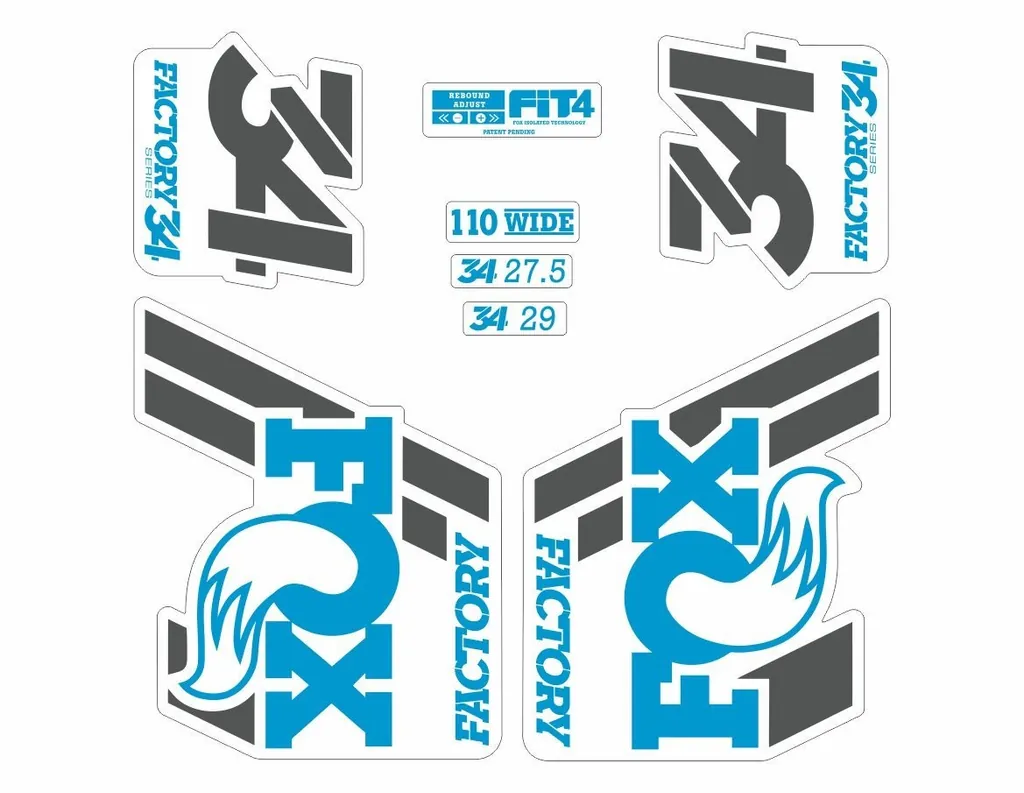 FOX 32 Float 2018-19 Forks Suspension Factory Decal Sticker Adhesive Blue Gray - 1