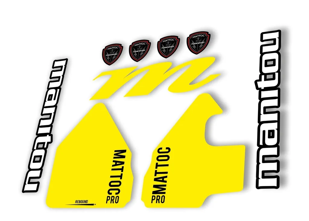 Manitou Mattoc Pro 2017 Fork Suspension Decal Kit Sticker Set Yellow - 1
