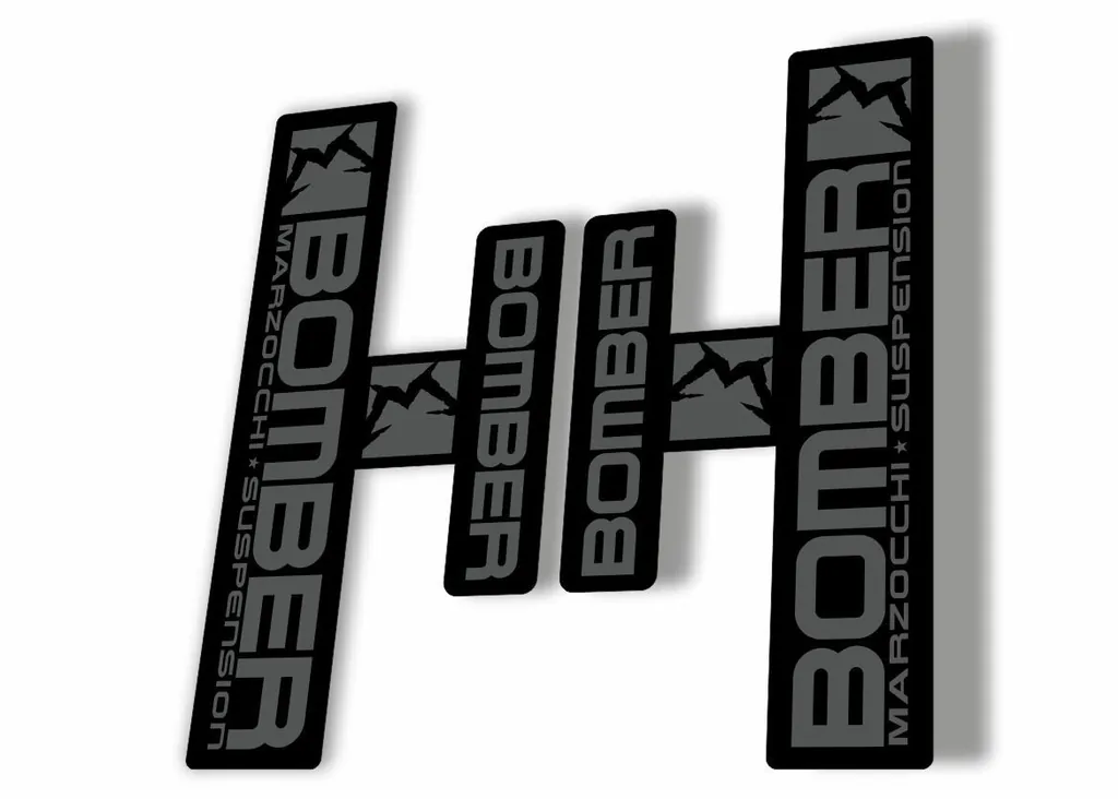 Marzocchi Bomber Generic 2006 Fork Suspension Sticker Decal Kit Adhesive Gray - 1