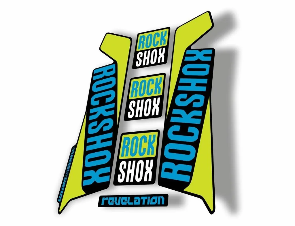 Rock Shox REVELATION 2016 Mountain Bike Cycling Decal Kit Sticker L Green Blue - 1