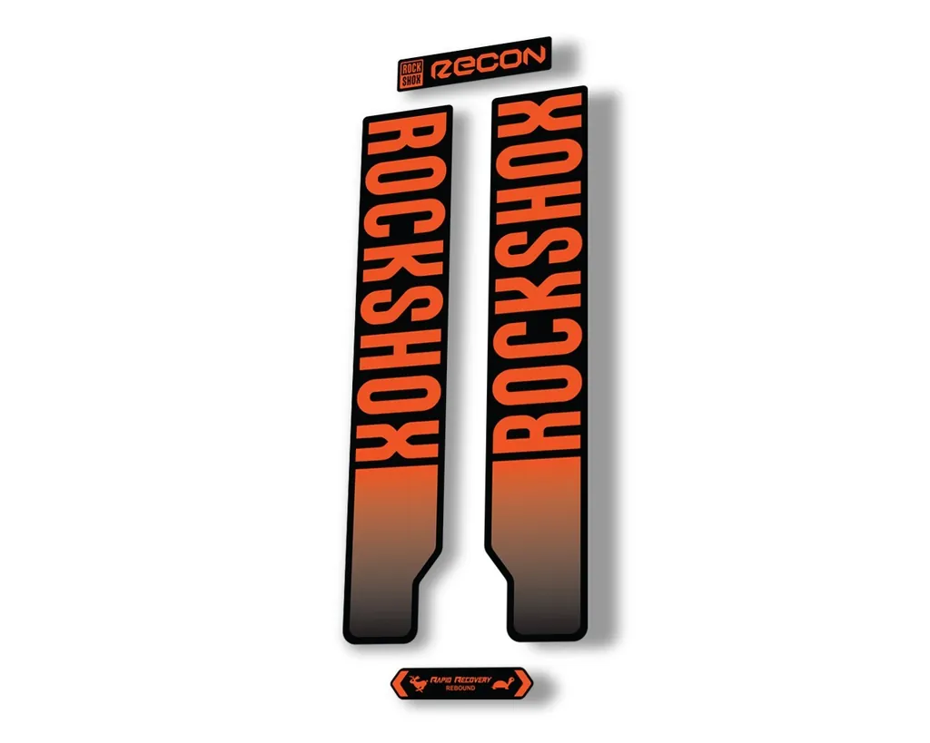 Rock Shox RECON 2021 Mountain Bike Cycling Decal Kit Sticker Adhesive Orange - 1