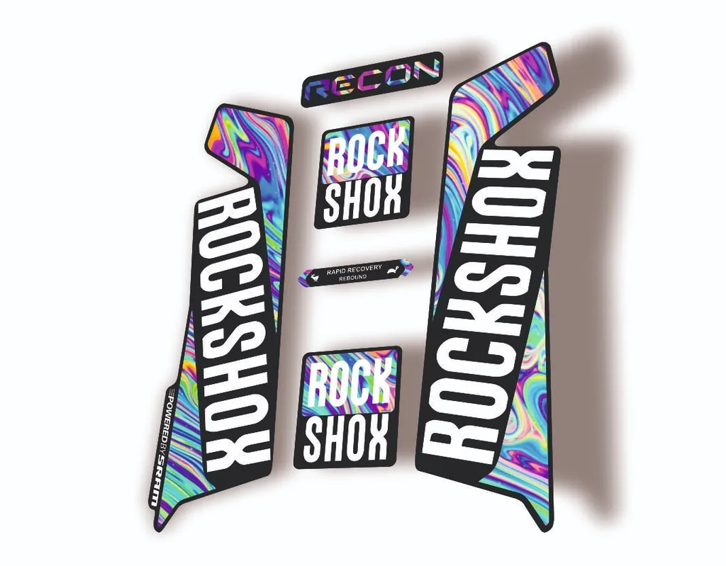 Rock Shox RECON 2016-17 Mountain Bike Cycling Decal Kit Sticker Oil Slick 1 - 1