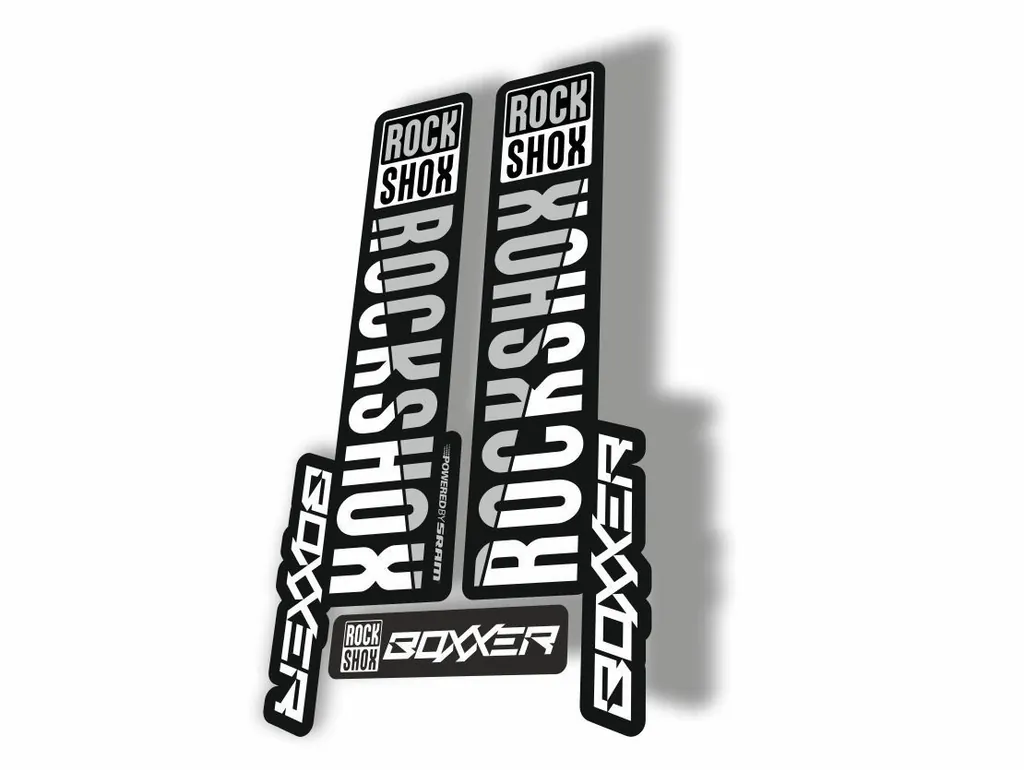 Rock Shox BOXXER 2019 Mountain Bike Cycling Decal Kit Sticker Adhesive White - 1