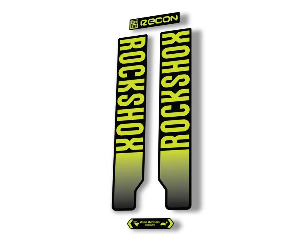 Rock Shox RECON 2021 Mountain Bike Cycling Decal Kit Sticker Adhesive Lime Green - 1
