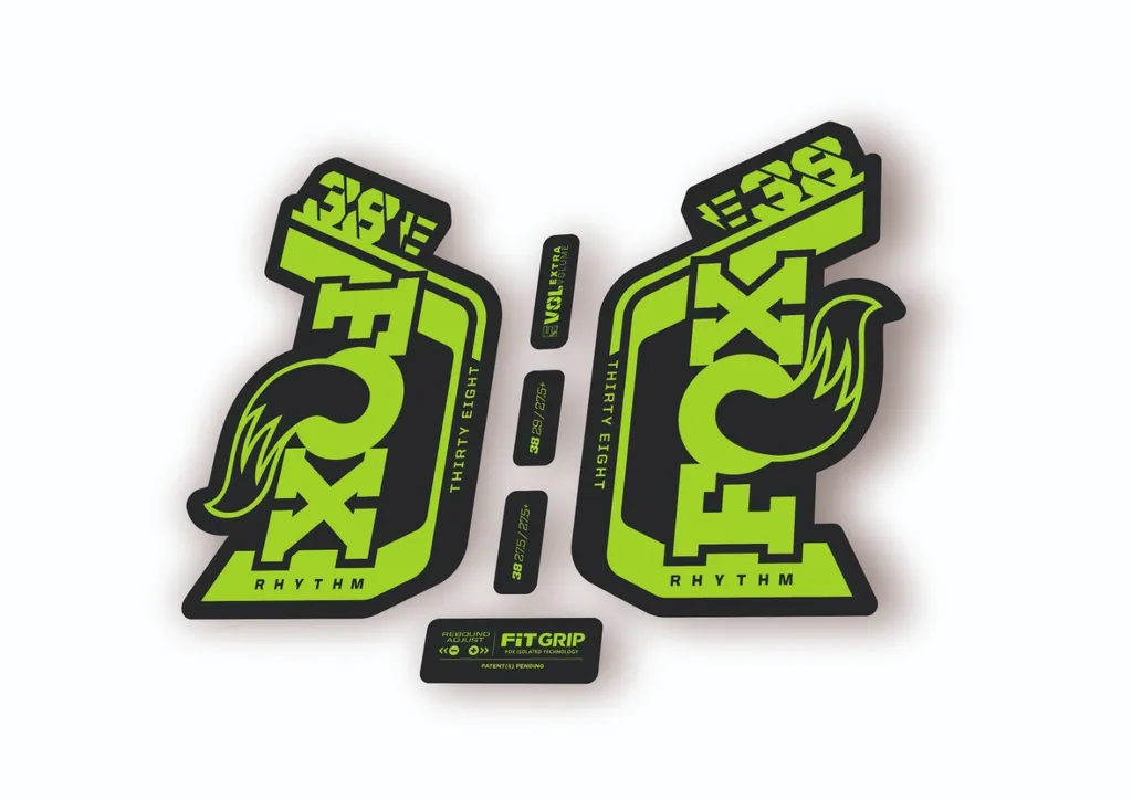 Fox 38 Rhythm E Bike 2024 Fork Suspension Factory Decal Sticker Adhesive Green - 1