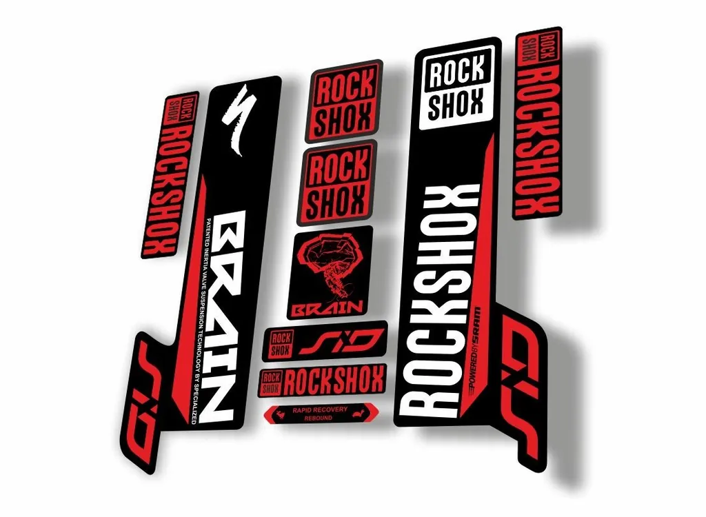 Rock Shox SID Brain 2018 Mountain Bike Cycling Decal Sticker Adhesive Red White - 1