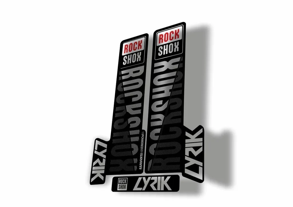 Rock Shox LYRIK 2018 Mountain Bike Cycling Decal Kit Sticker Adhesive White Gray - 1