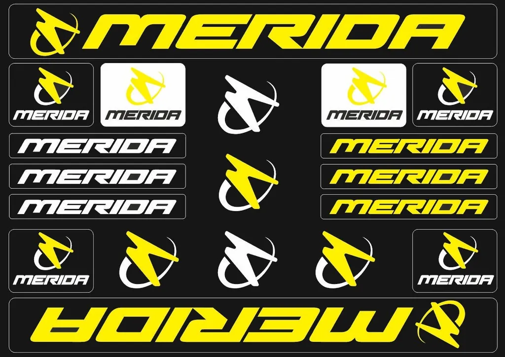 Bicycle Vinyl Stickers – Compatible with Merida Bikes – Yellow - 1