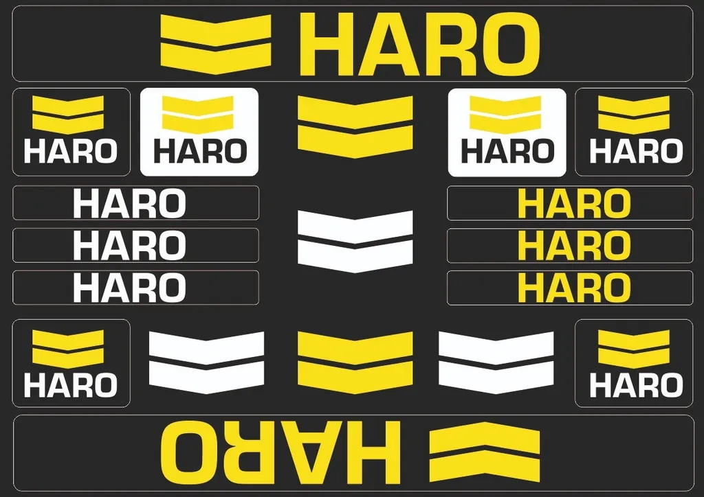 Bicycle Vinyl Frame Stickers – Compatible with HARO Bikes – Yellow - 1