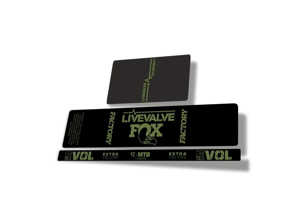 Fox 2022 Live Valve MTB Rear Shock Suspension Sticker Decal Olive - 1