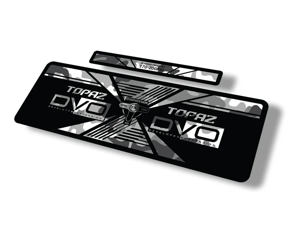 DVO 2020 Topaz AM Rear Shock Suspension Sticker Factory Decal White Camo - 1