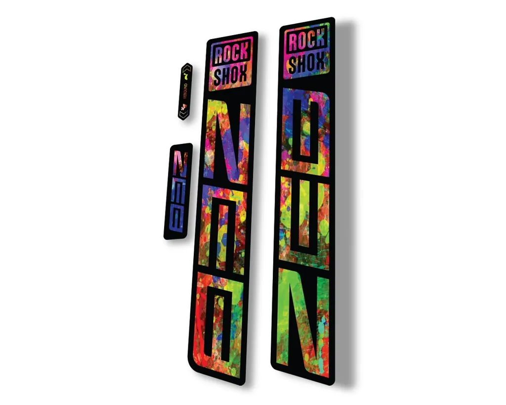 Rock Shox ZEB R 2021 Mountain Bike Cycling Decal Sticker Adhesive Oil Slick - 1