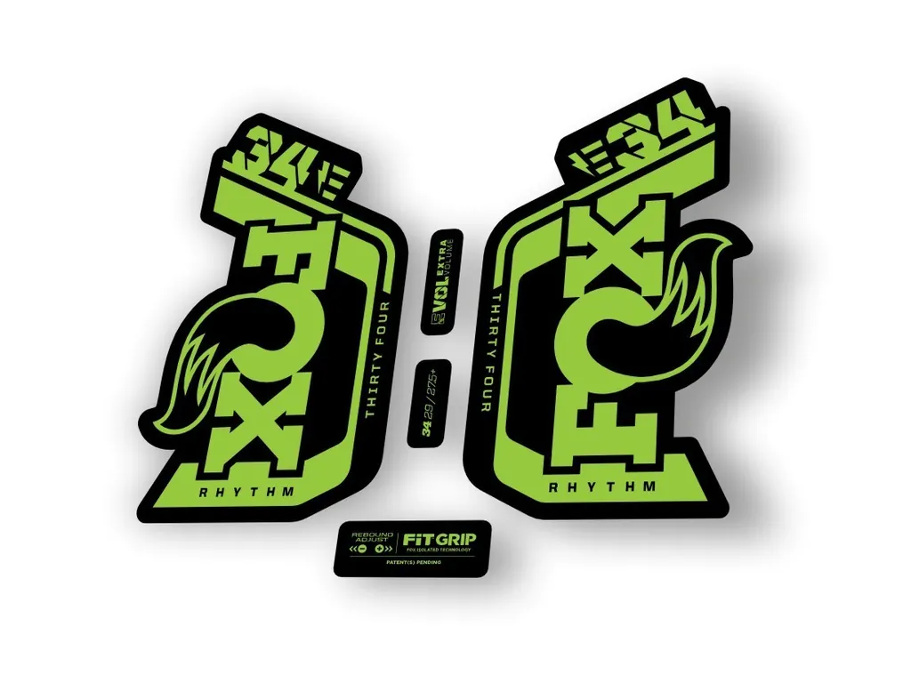 Fox 34 Rhythm E Bike 2024 Fork Suspension Factory Decal Sticker Adhesive Green - 1