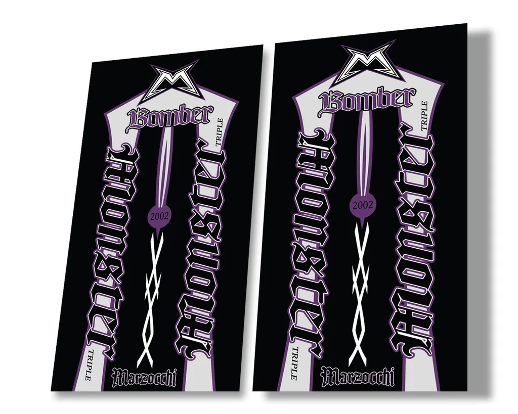 Marzocchi Bomber Monster 2002 Suspension Decal Kit Sticker Adhesive Purple - 1