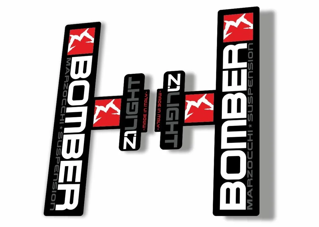 Marzocchi Bomber Z1 Light 2006 Fork Suspension Sticker Decal Kit Adhesive White - 1