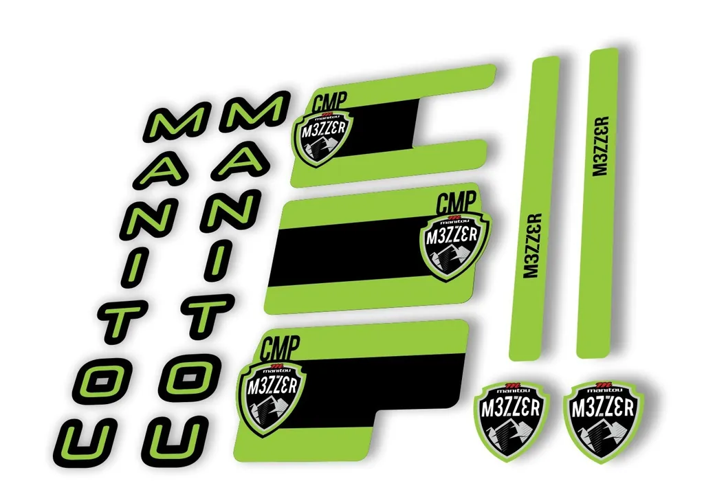 Manitou Mezzer Comp 2020 Fork Suspension Decal Kit Sticker Set Green - 1